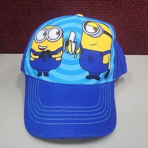 NWT Minions Kids Baseball Hat Universal Illumination Banana Cap Blue Youth Size